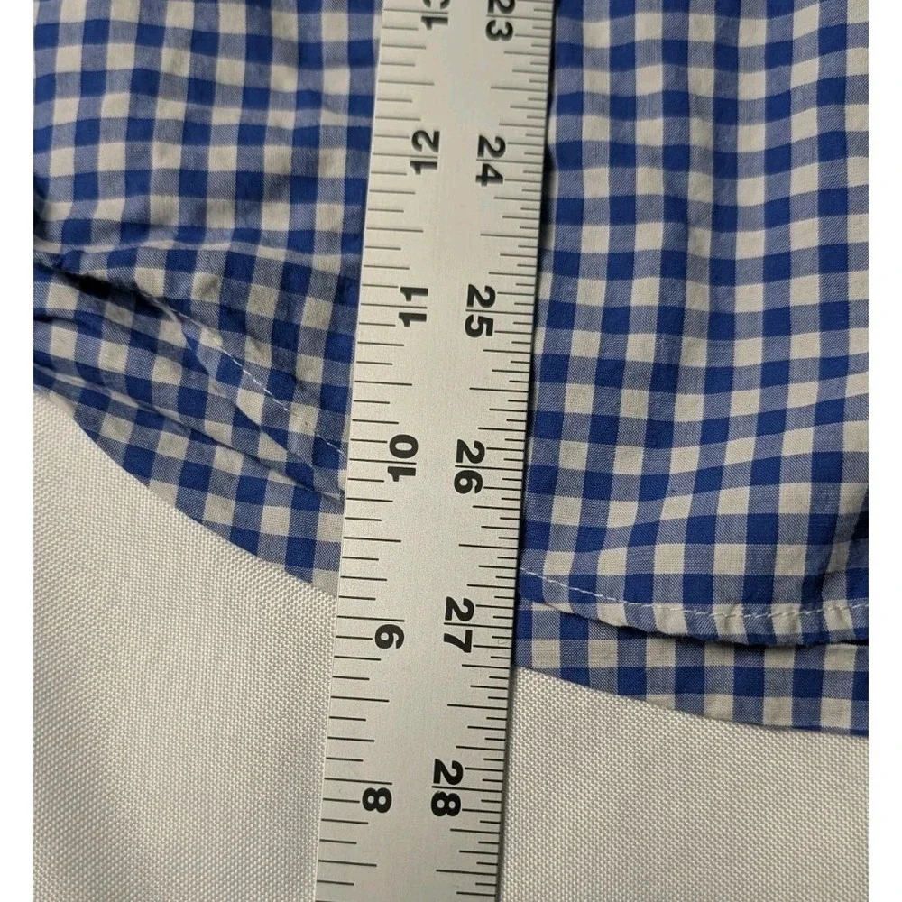 Polo Ralph Lauren Boys 18-20 Blue & White Gingham Button Up Shirt Long Sleeve
